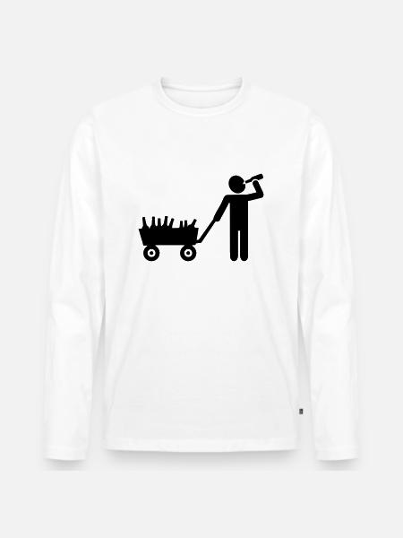 Alcool - T-shirt manches longues Premium bio Homme - blanc