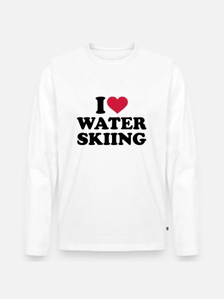 Wasserski - Männer Premium Bio Langarmshirt - Weiß