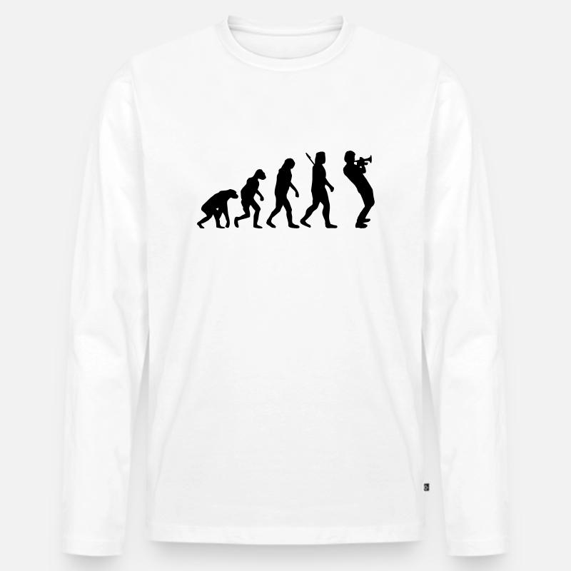 Trompeter - Männer Premium Bio Langarmshirt - Weiß