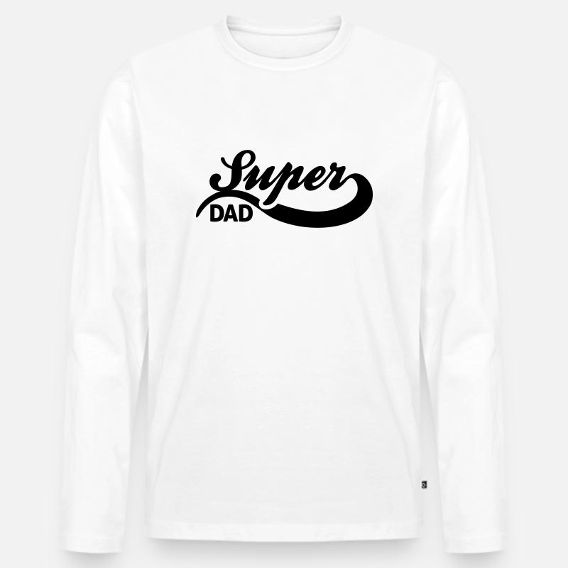 Vater - Männer Premium Bio Langarmshirt - Weiß
