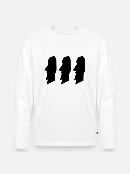 moais_02 - Men's Premium Organic Long Sleeve Shirt - white