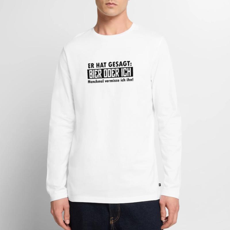 bier oder ich Männer Premium Bio Langarmshirt