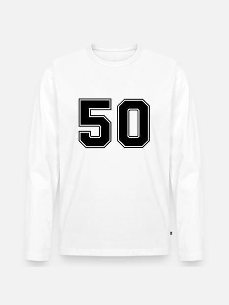 50 - Men's Premium Organic Long Sleeve Shirt - white