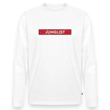 Junglist Original DNB Drum and Bass - Men's Premium Organic Long Sleeve Shirt - white - Front - Nico (187cm)