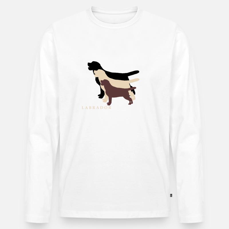 Labrador - Männer Premium Bio Langarmshirt - Weiß