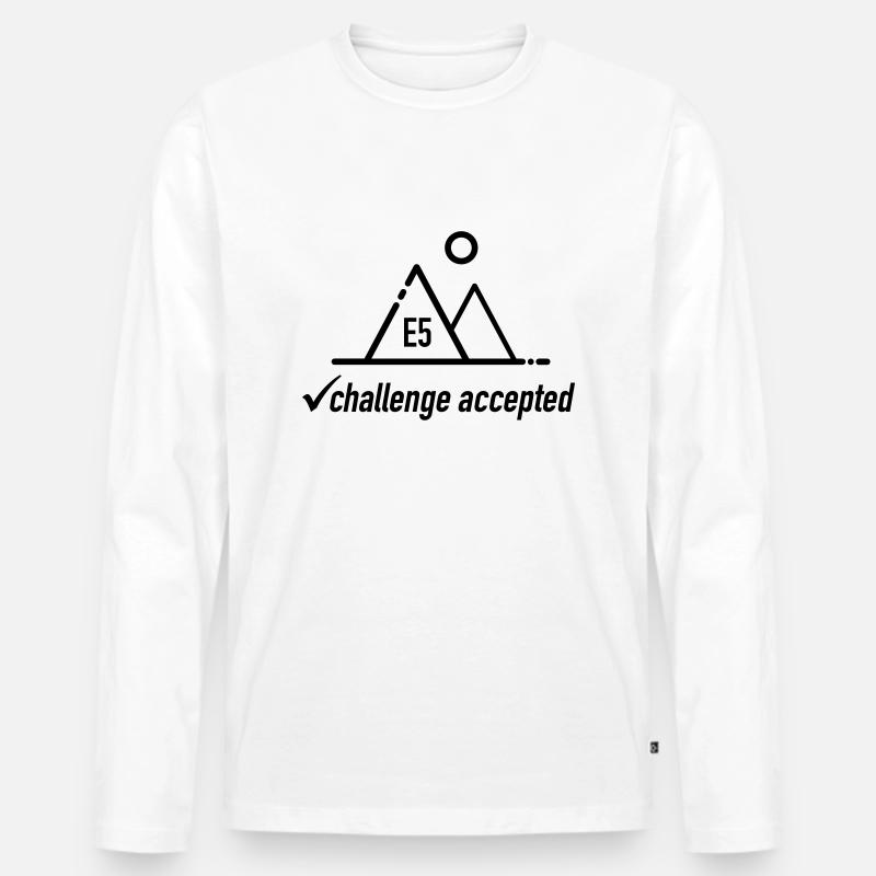 E5 challenge accepted - für Alpenüberquerer - Männer Premium Bio Langarmshirt - Weiß