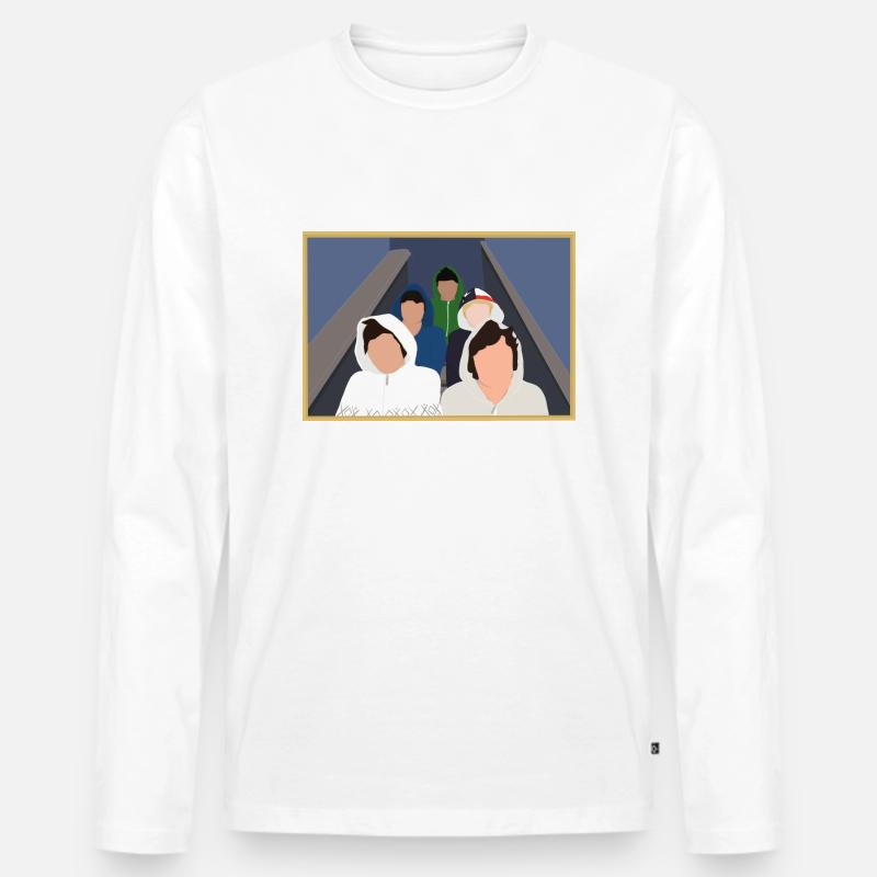 Boys stairs - Männer Premium Bio Langarmshirt - Weiß