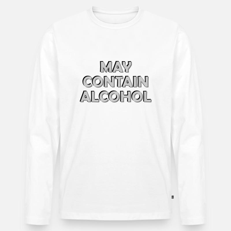 Verschwommen Kann Alkohol enthalten - Männer Premium Bio Langarmshirt - Weiß