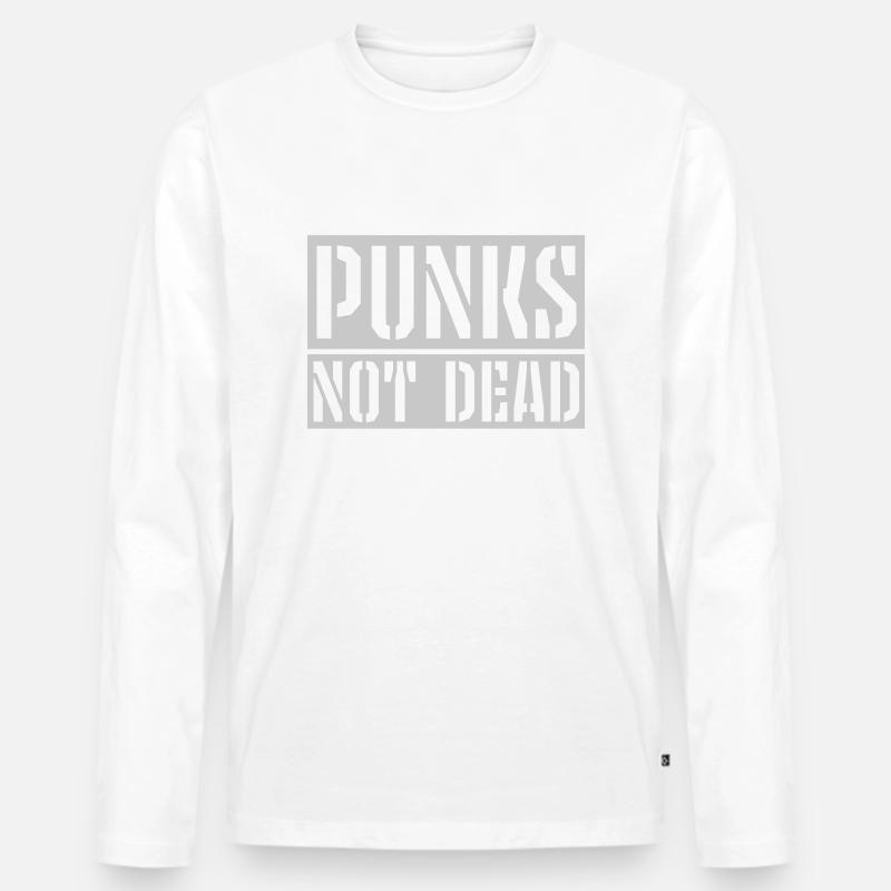 punks not dead Zitat - Männer Premium Bio Langarmshirt - Weiß