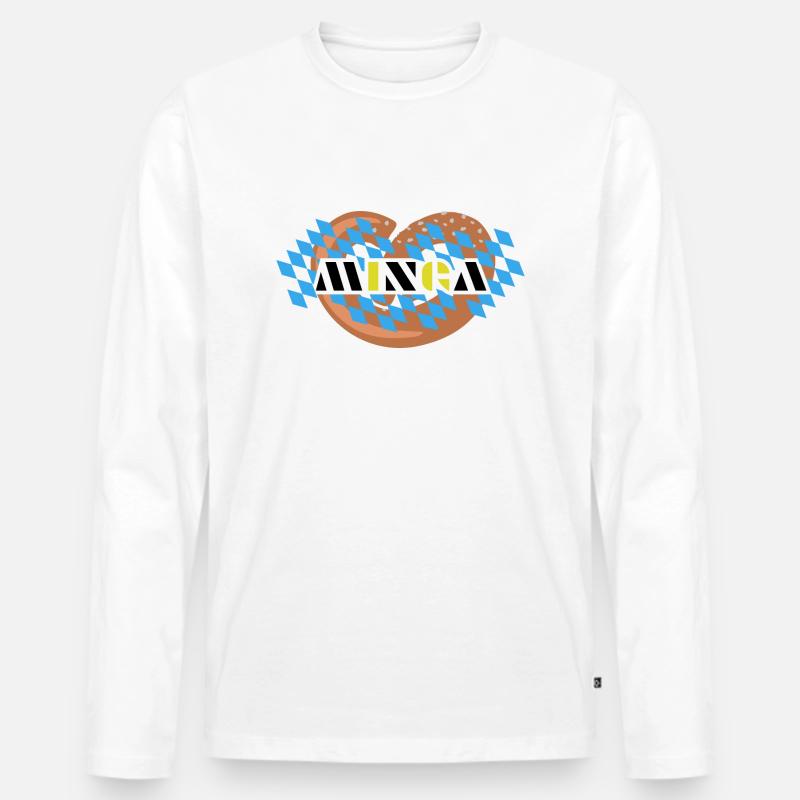 Minga - Männer Premium Bio Langarmshirt - Weiß