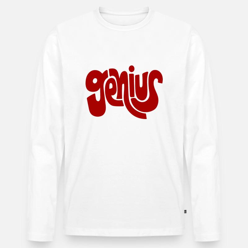 Genie - Männer Premium Bio Langarmshirt - Weiß