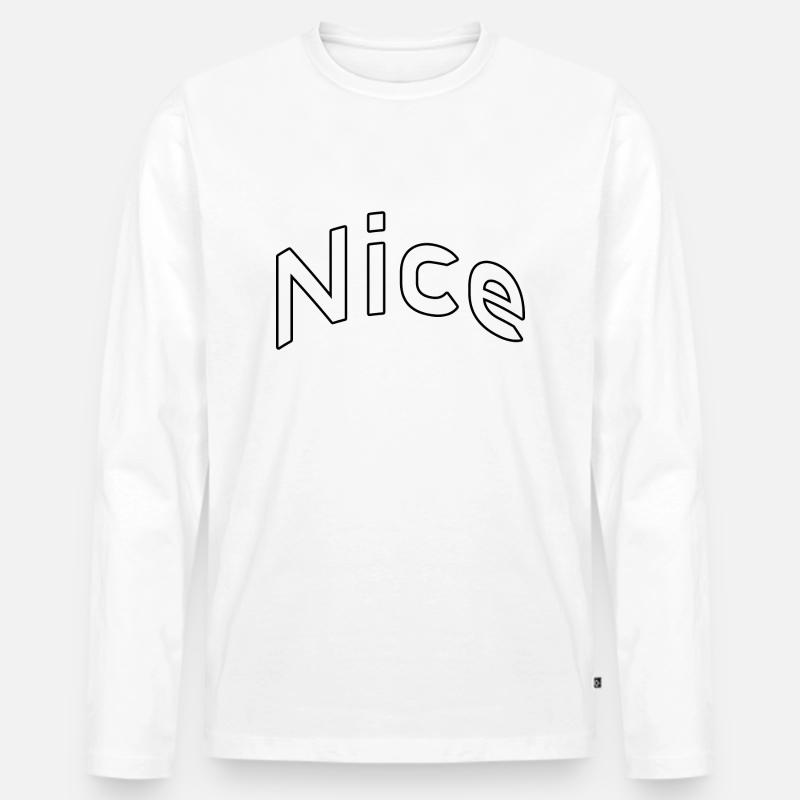 Nice - Männer Premium Bio Langarmshirt - Weiß