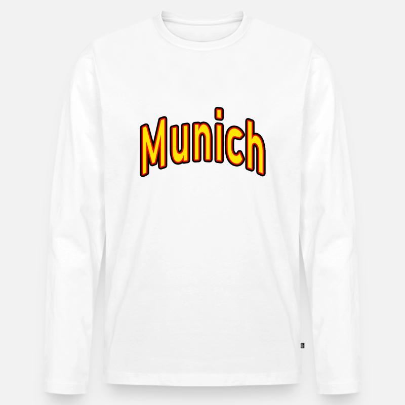 münchen munich - Männer Premium Bio Langarmshirt - Weiß