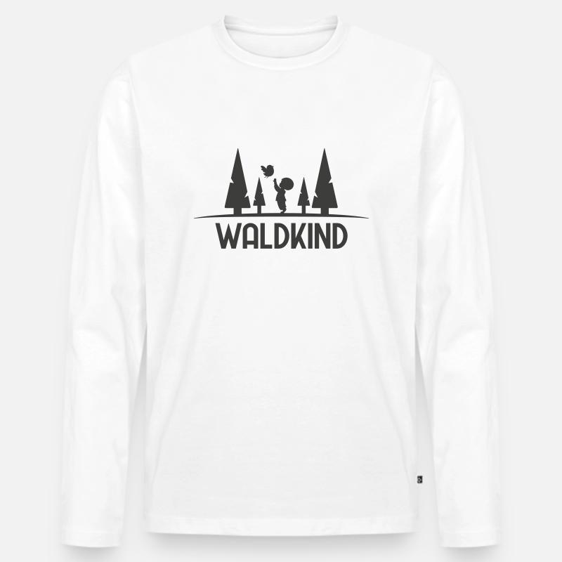Waldkind - Männer Premium Bio Langarmshirt - Weiß