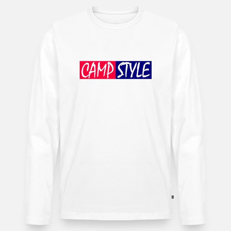 CAMPSTYLE - Männer Premium Bio Langarmshirt - Weiß