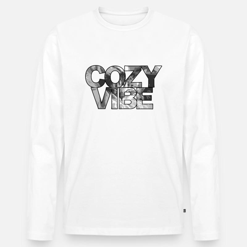 Cozy Vibe - Männer Premium Bio Langarmshirt - Weiß