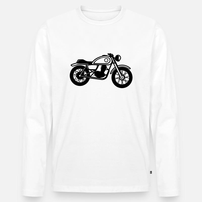 Motorrad - Männer Premium Bio Langarmshirt - Weiß