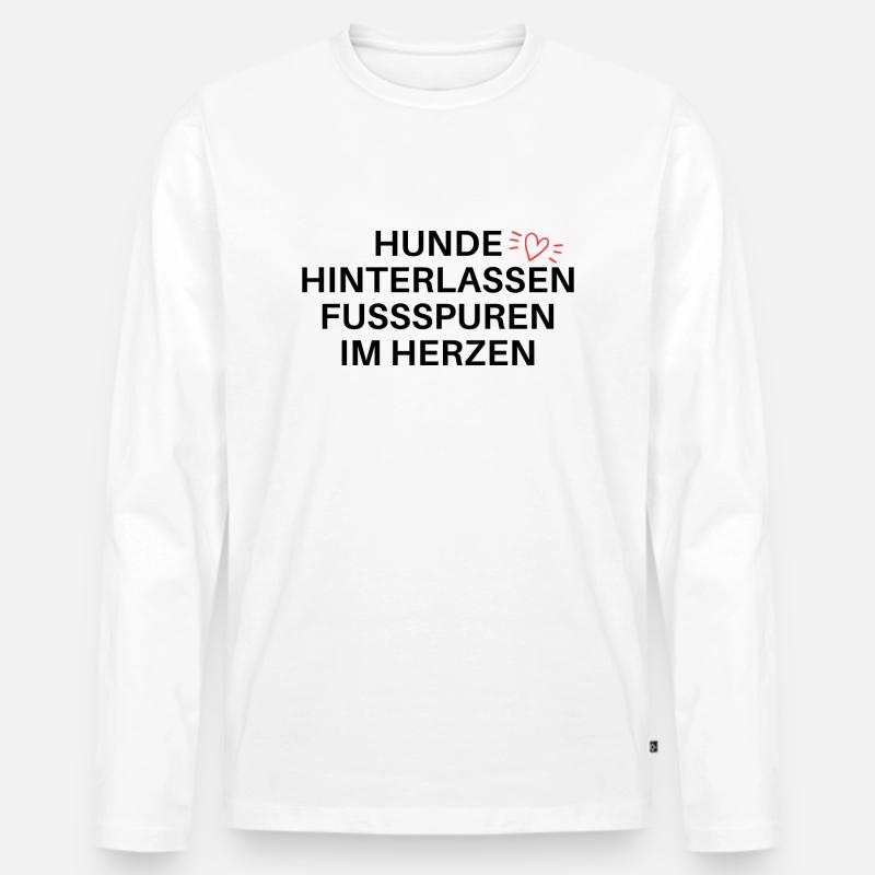Hundespruch - Männer Premium Bio Langarmshirt - Weiß