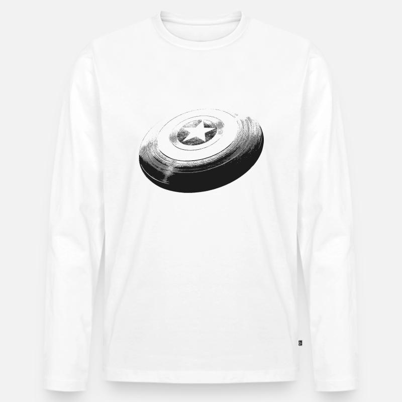 Frisbee - Männer Premium Bio Langarmshirt - Weiß