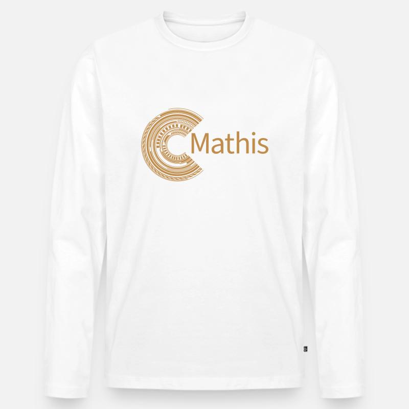 Für Mathis - Männer Premium Bio Langarmshirt - Weiß