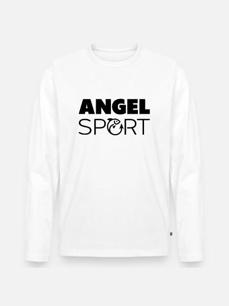 Angelsport - Männer Premium Bio Langarmshirt - Weiß