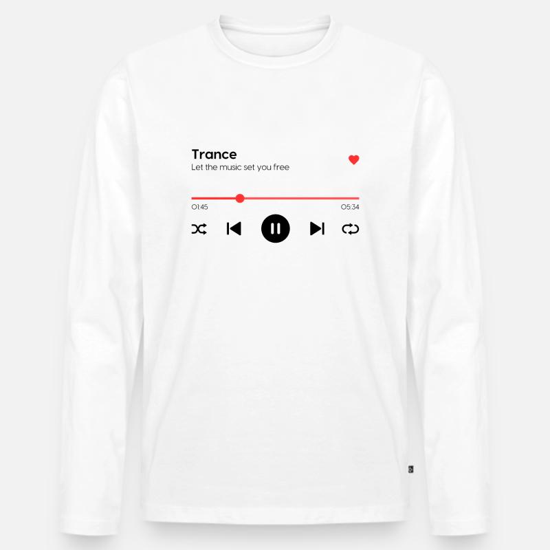 Trance - Männer Premium Bio Langarmshirt - Weiß