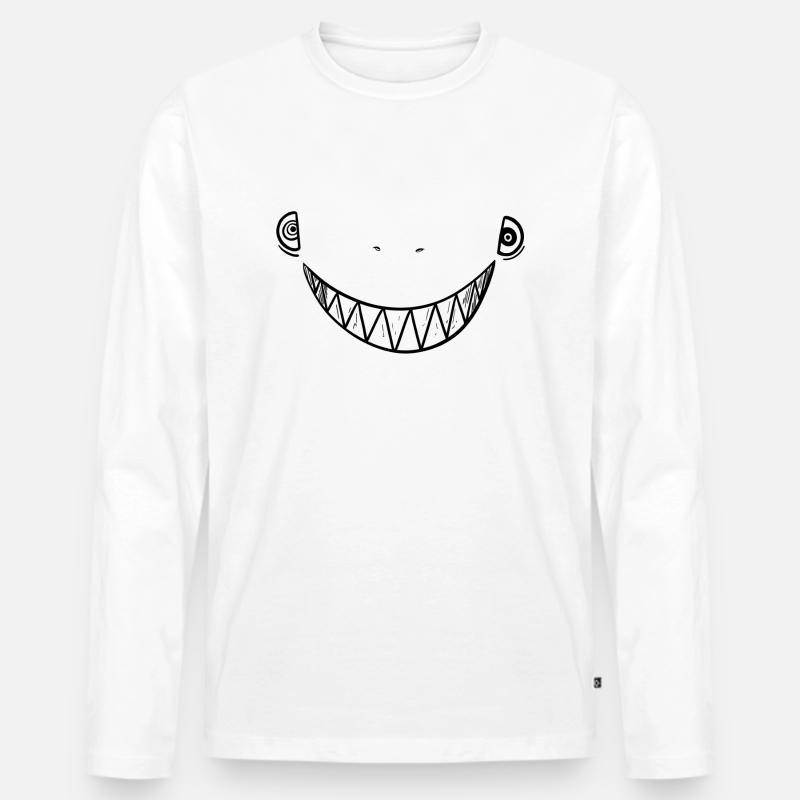 Lach doch mal! - Männer Premium Bio Langarmshirt - Weiß