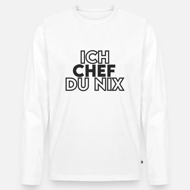 IchChef - Männer Premium Bio Langarmshirt - Weiß