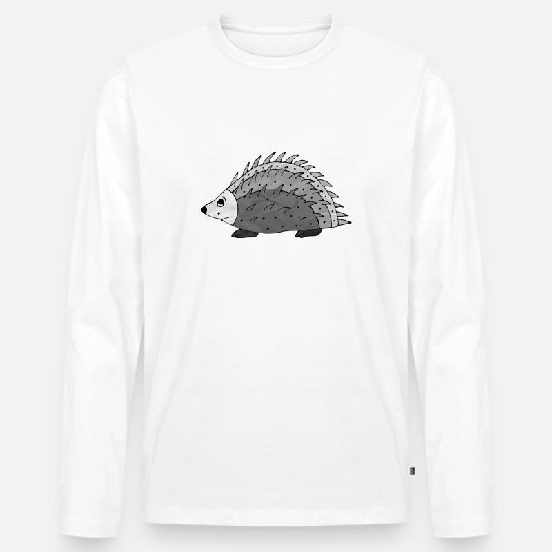 Igel - Männer Premium Bio Langarmshirt - Weiß