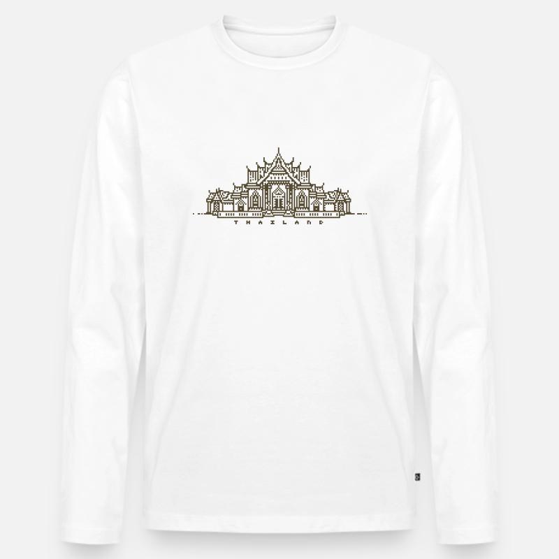 1bit pixel thailand - Männer Premium Bio Langarmshirt - Weiß