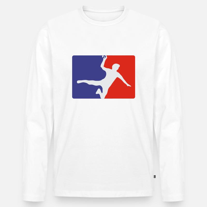 Handball - Männer Premium Bio Langarmshirt - Weiß