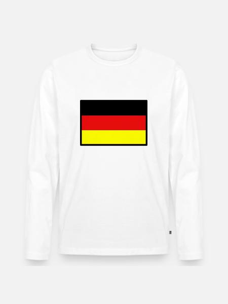 Deutschlandfahne - Männer Premium Bio Langarmshirt - Weiß