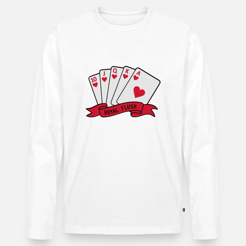 Royal Flush - Männer Premium Bio Langarmshirt - Weiß