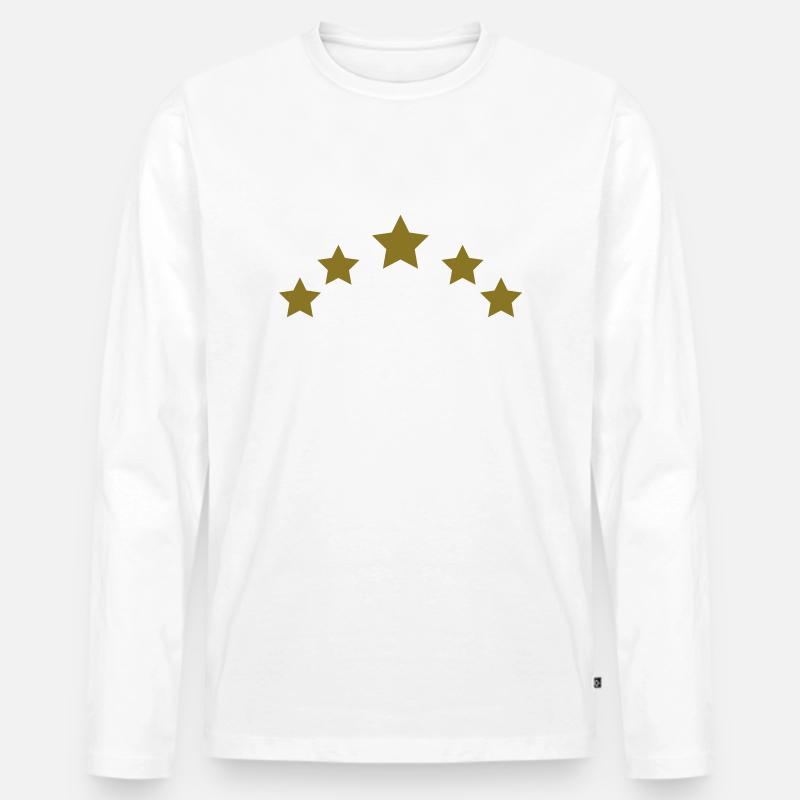 5 Sterne Bogen - Männer Premium Bio Langarmshirt - Weiß