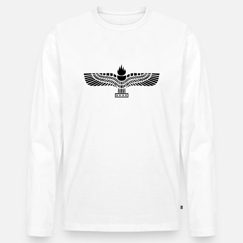 Aramäische Flagge Schwarz - Männer Premium Bio Langarmshirt - Weiß