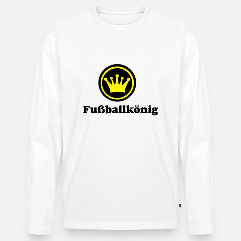 Fußball - Männer Premium Bio Langarmshirt - Weiß