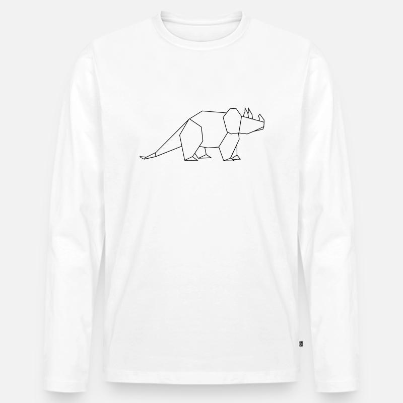 tricertops outline - Männer Premium Bio Langarmshirt - Weiß