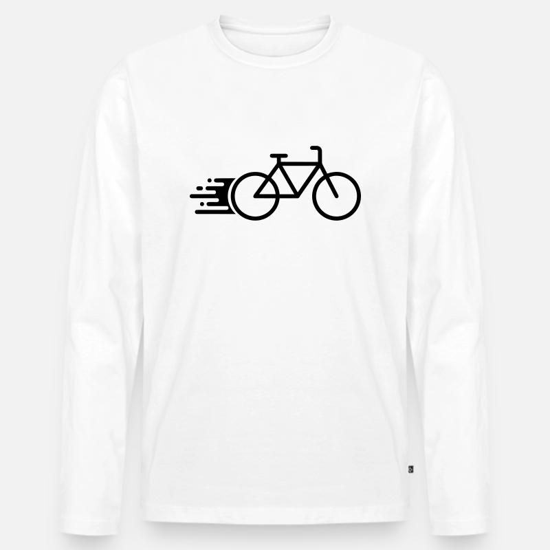 Fast Bicycle - Männer Premium Bio Langarmshirt - Weiß