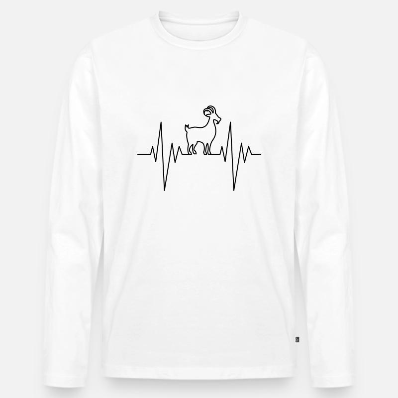 Goat Pulse - Männer Premium Bio Langarmshirt - Weiß