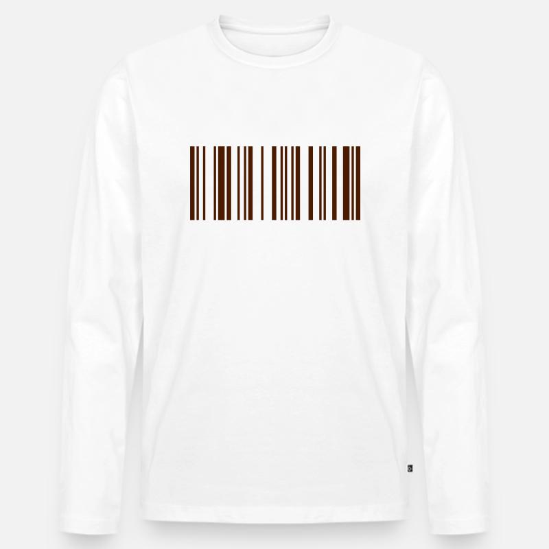 Barcode Maja - Männer Premium Bio Langarmshirt - Weiß