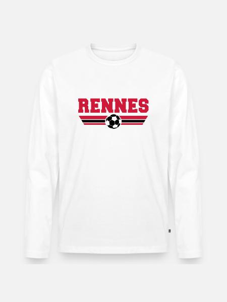 Rennes Fußball 2013 - Männer Premium Bio Langarmshirt - Weiß