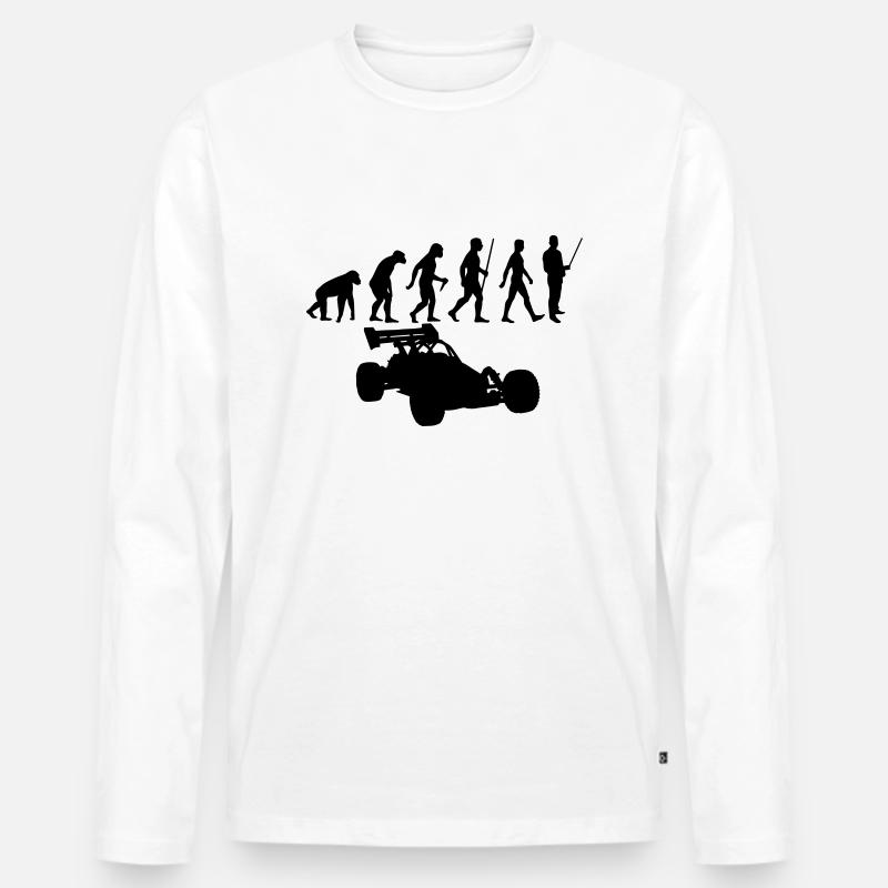 Evolution rc car - Männer Premium Bio Langarmshirt - Weiß