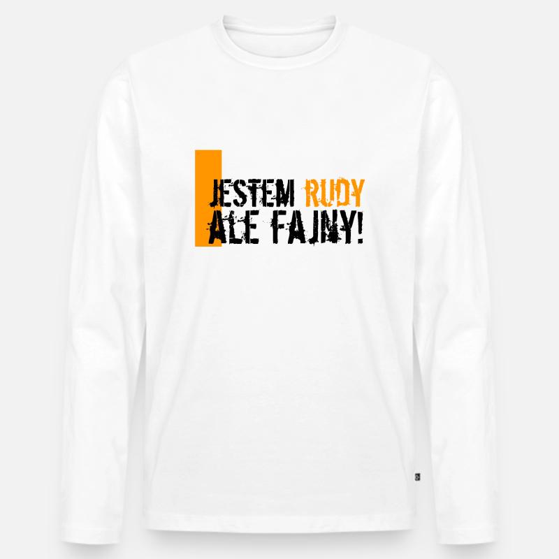 Ich bin erz, aber cool - Männer Premium Bio Langarmshirt - Weiß