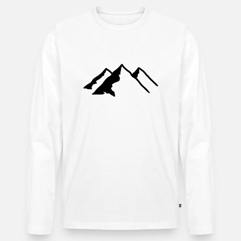 Berge - Männer Premium Bio Langarmshirt - Weiß