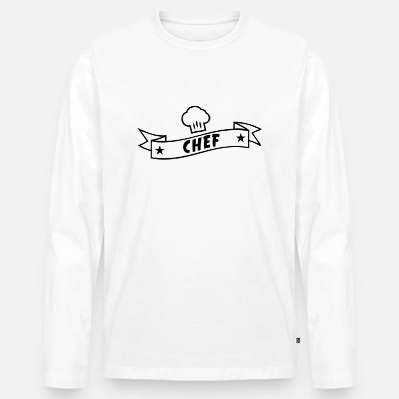 Chef - Männer Premium Bio Langarmshirt - Weiß