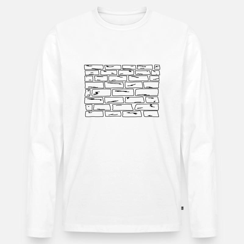 Die Mauer - Männer Premium Bio Langarmshirt - Weiß