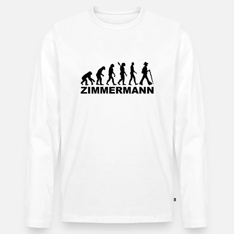 Zimmermann - Männer Premium Bio Langarmshirt - Weiß