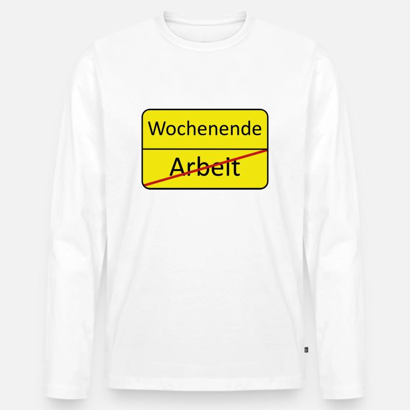 Wochenende - Männer Premium Bio Langarmshirt - Weiß