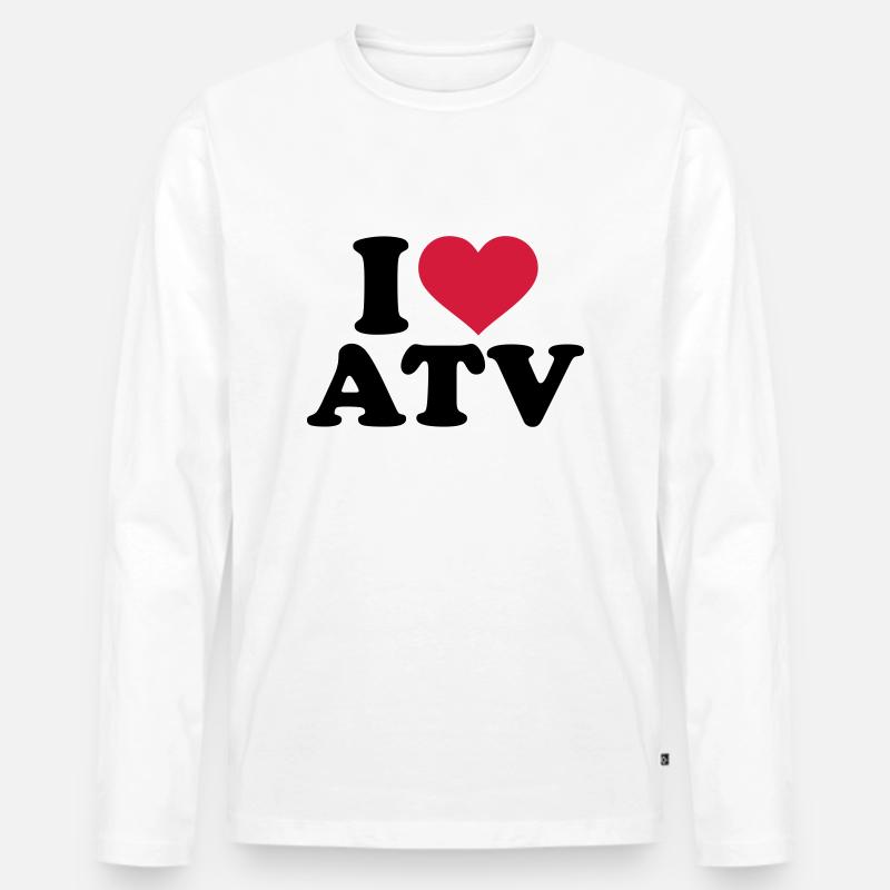 ATV - Männer Premium Bio Langarmshirt - Weiß