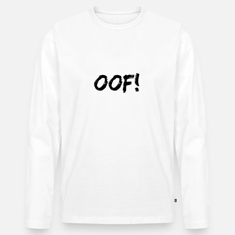oof! - Männer Premium Bio Langarmshirt - Weiß
